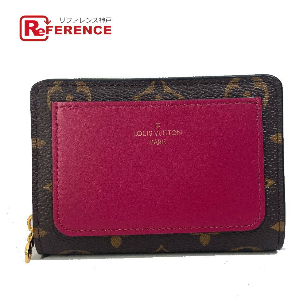 LOUIS VUITTON ルイヴィトン M82377 モノグラム ポルトフォイユ ルー 2つ折り財布 モノグラムキャンバス レディース フーシャ ブラウン 【中古】