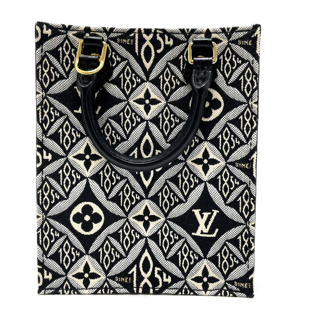 LOUIS VUITTON ルイヴィトン M80484 モノグラムジャガード SINCE 1854 プティットサックプラ カバン 2WAY ハンドバッグ ジャガード レディース ブラック×ブルー 【中古】