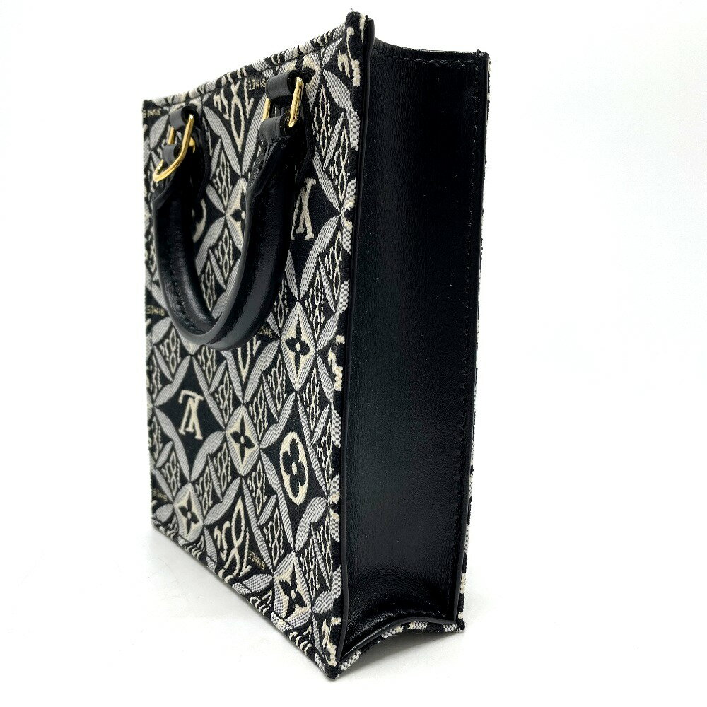 LOUIS VUITTON ルイヴィトン M80484 モノグラムジャガード SINCE 1854 プティットサックプラ カバン 2WAY ハンドバッグ ジャガード レディース ブラック×ブルー 【中古】