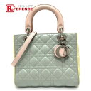 Dior ディオール カナージュ レディディオール Ladydior カバン 2WAYバッグ ショルダーバッグ ハンドバッグ レザー レディース ブルー×イエロ...