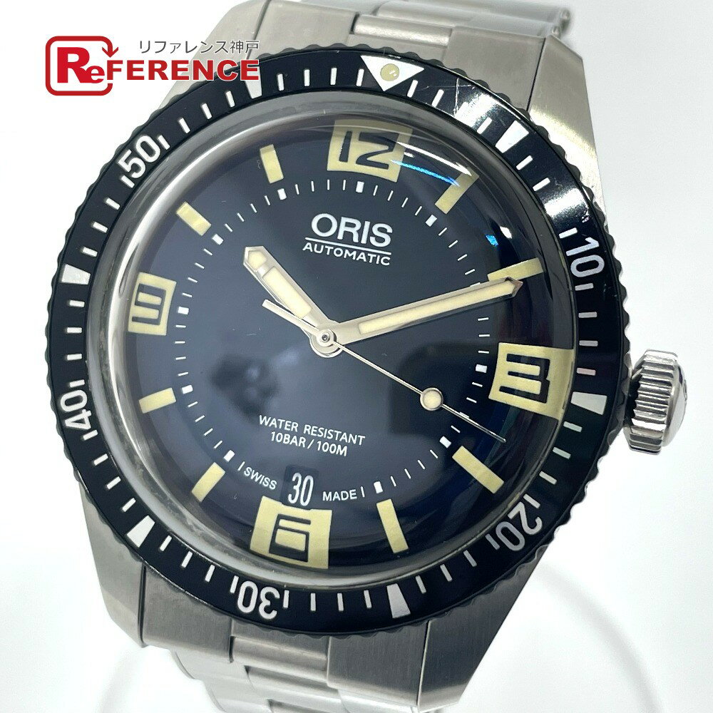 ORIS オリス 7707 ダイバーズ65 ヘリテージ 復刻モデル デイト 自動巻き 腕時計 SS メンズ シルバー 【中古】