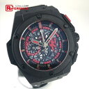 HUBLOT ウブロ 716.CI.1129.RX.MAN11 キングパワー レッドデビル マンチェスター 自動巻き 世界500本限定 腕時計 チタン /セラミック メンズ ブラック 【中古】