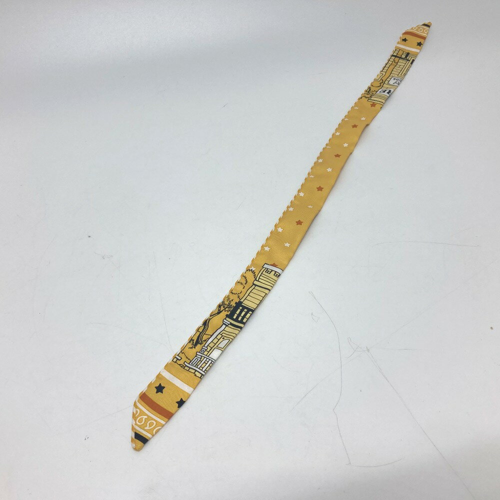 HERMES エルメス ツイリー ドールキャンディ エルメス パリ ステーション スカーフ シルク レディース イエロー 新品同様 【中古】 2
