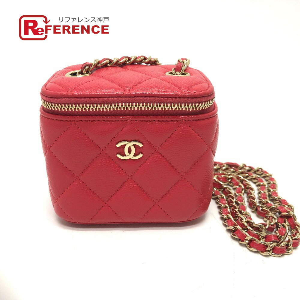 CHANEL シャネル AP1340 CC ココマーク マトラッセ ミニ バニティバッグ チェーンバッグ ショルダーバッグ キャビアスキン レディース ピンク 【中古】のサムネイル