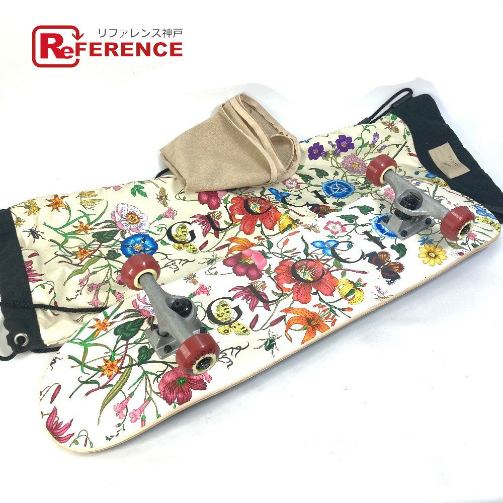 GUCCI グッチ 689105 フローラ ロゴ 花柄 フラワー スケートボード スケボー インテリア オブジェ ウッド メンズ マルチカラー 【中古】