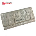 MIUMIU ミュウミュウ MATELASSE(マテラッセ) 長財布 レザー レディース グレー 【中古】