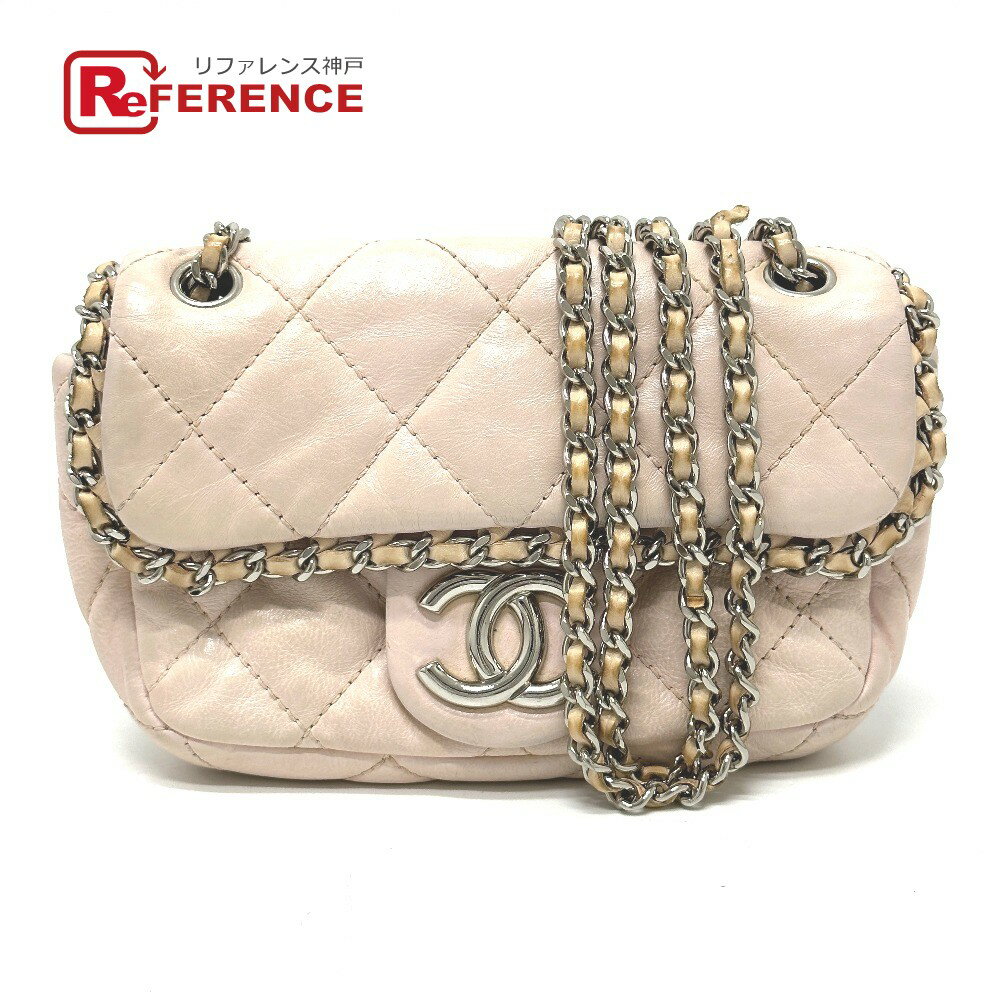 CHANEL シャネル ラグジュアリーライン ココマーク チェーン カバン ショルダーバッグ ラムスキン レディース ピンク 【中古】