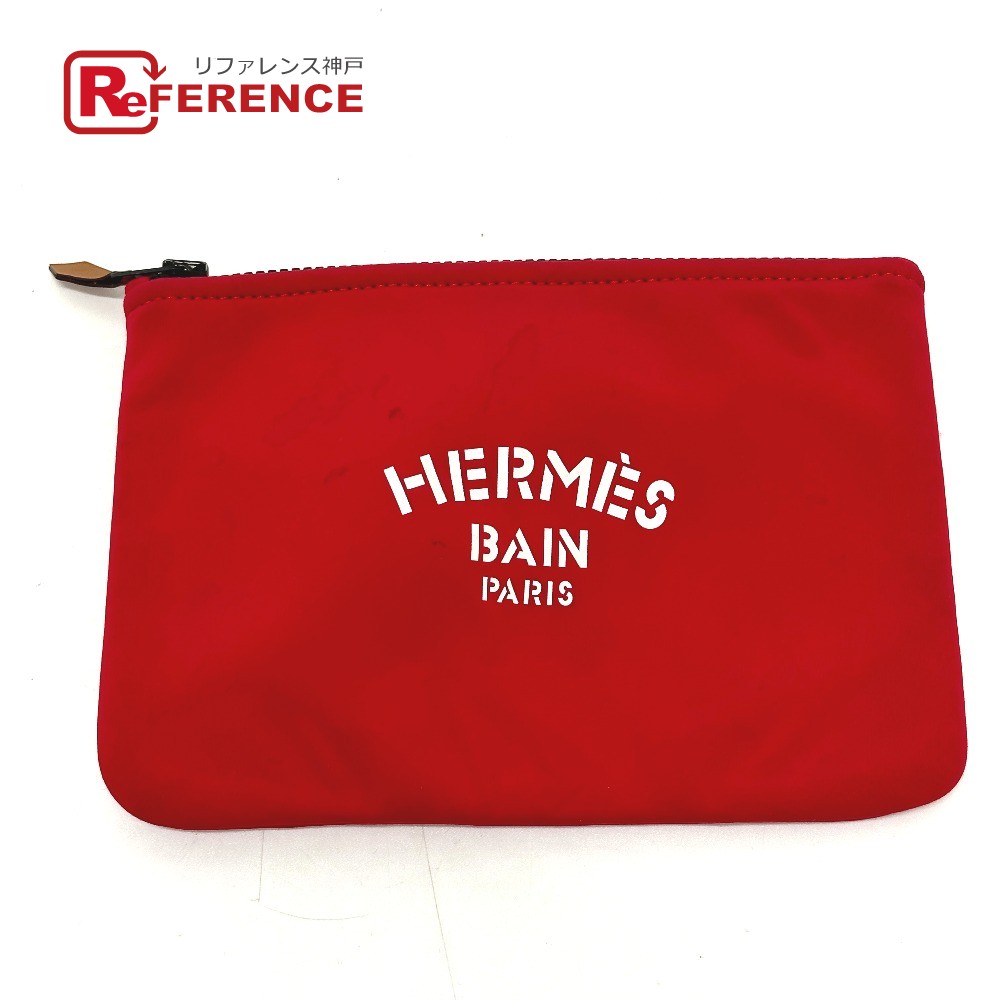 HERMES エルメス トゥルース フラット ネオバンPM メイクポーチ 化粧ポーチ ポーチ ポリアミド レディース レッド 【中古】のサムネイル