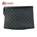 LOUIS VUITTON ルイヴィトン N41696 ダミエグラフィット ポシェット ヴォワヤージュ MM クラッチバッグ セカンドバッグ ダミエグラフィットキャンバス メンズ ブラック 新品同様 【中古】