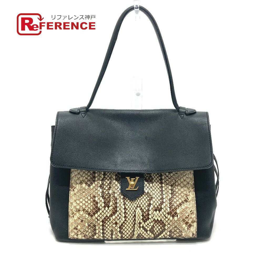 樂天商城 - LOUIS VUITTON ルイヴィトン N92280 ロゴ金具 ロックミー MM ショルダーバッグ 肩掛け ハンドバッグ レザー レディース ブラック 【中古】