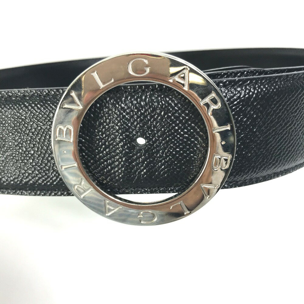 BVLGARI ブルガリ ブルガリブルガリ ロゴ ベルト レザー ユニセックス ブラック 【中古】 2