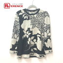 LEONARD レオナール トップス アパレル 花柄 フラワー 長袖 セーター ニット ウール /シルク レディース ブラック 【中古】
