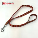 HERMES エルメス 犬用リード メドール スリム リード キャンバス/レザー レディース ダーク・アイリッシュ レッド 【中古】
