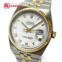 ROLEX ロレックス 17013 オイスタークォーツ デイトジャスト コンビ ローマ文字盤 腕時計 SS/18K メンズ シルバー 【中古】