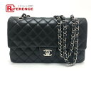 CHANEL シャネル A01112 CC ココマーク マトラッセ 25 カバン Wチェーン ショルダーバッグ ラムスキン レディース ブラック 【中古】