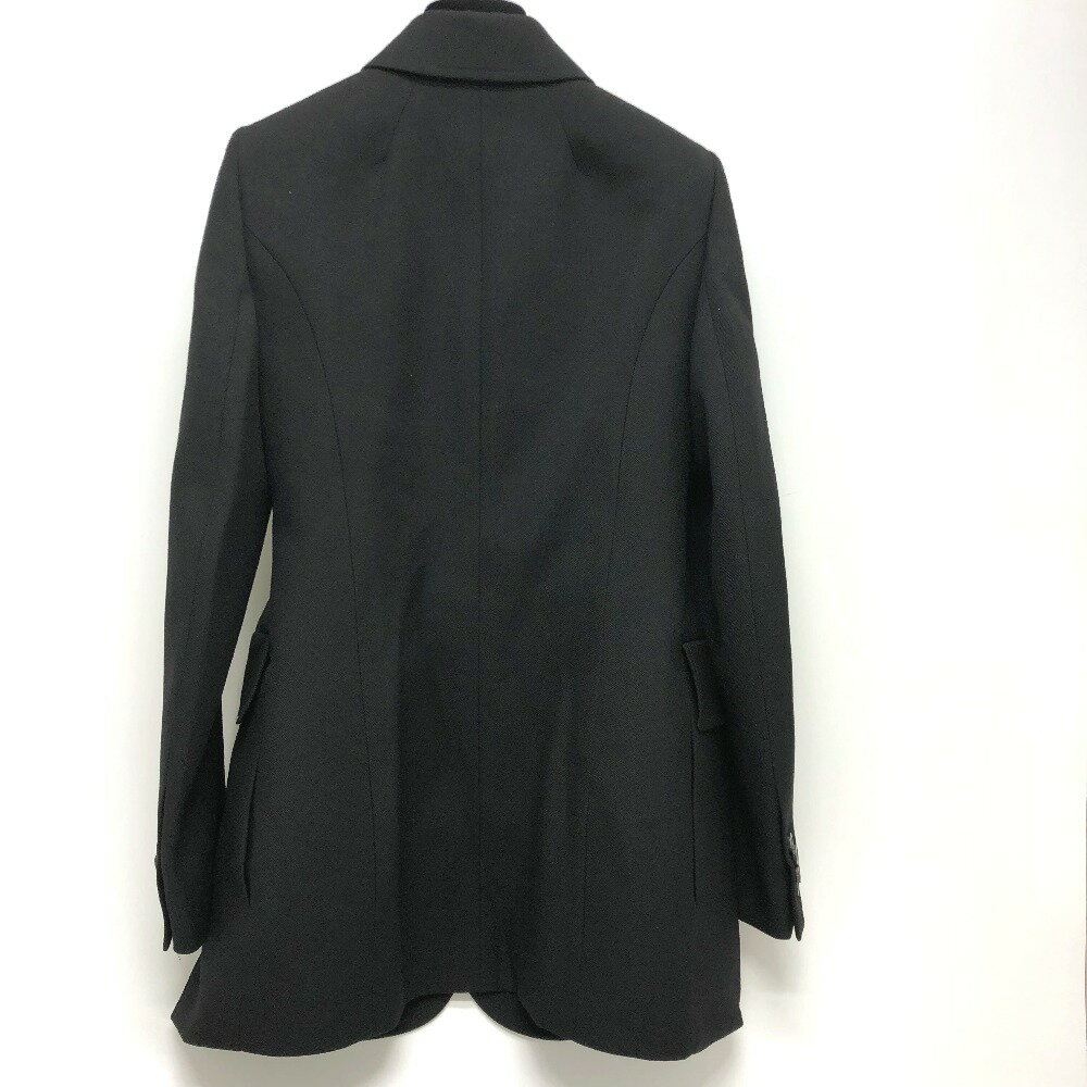 BALENCIAGA バレンシアガ 571278 シングル ブラックベーシックジャケット アパレル/肩パッド 長袖 アパレル ジャケット コットン /ウール レディース ブラック 新品同様 【中古】