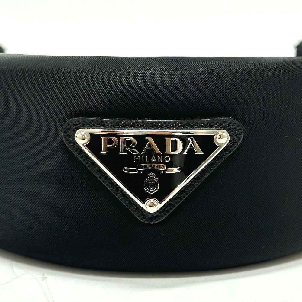 PRADA プラダ トライアングルロゴ ヘアアクセサリー ヘアバンド ヘッドバンド カチ...