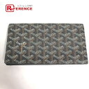 GOYARD ゴヤール ヘリンボーン ロングウォレット 2つ折り 長財布 PVC/レザー メンズ ブラウン 【中古】の商品画像