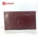 CARTIER カルティエ マストライン ポーチ クラッチバッグ レザー レディース ワインレッド 【中古】