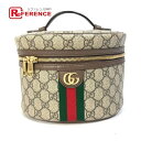 GUCCI グッチ 611001 シェリーライン オフィディア GG コスメティックケース ハンドバッグ ミラー付き バニティバッグ GGスプリームキャンバス レディース ベージュ 【中古】