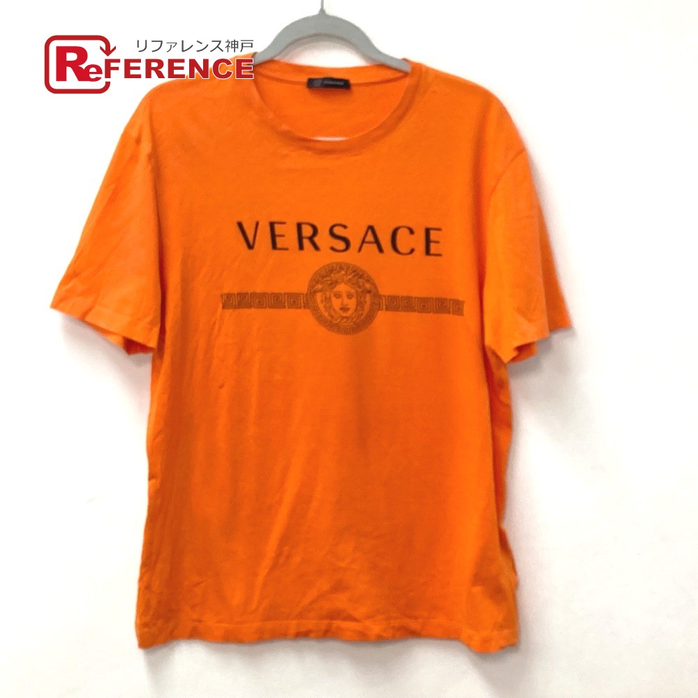 VERSACE ヴェルサーチ メデューサ アパレル トップス 半袖Tシャツ コットン メンズ オレンジ 【中古】