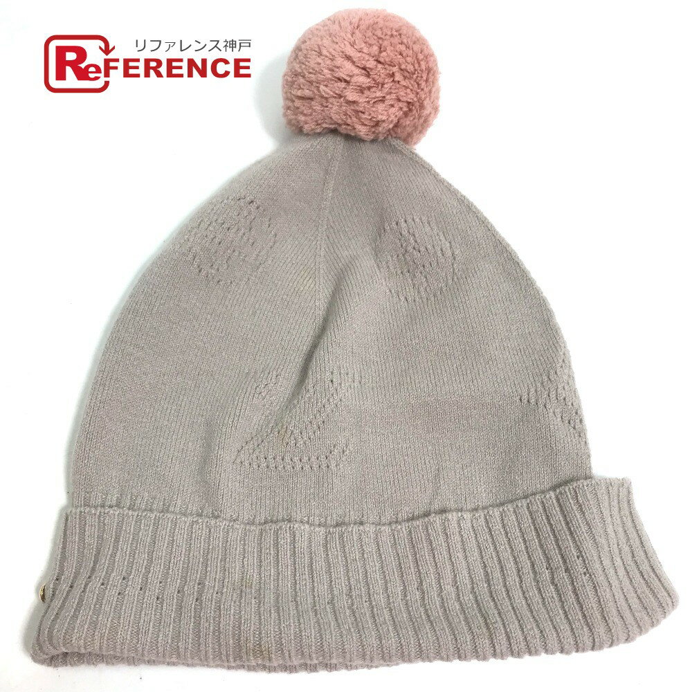 極美品★ルイヴィトン ニット帽　カシミヤ混 帽子 ロゴデザイン ピンク　グレー 楽天市場】ピンク（ブランドルイ・ヴィトン）（ニット帽｜レディース