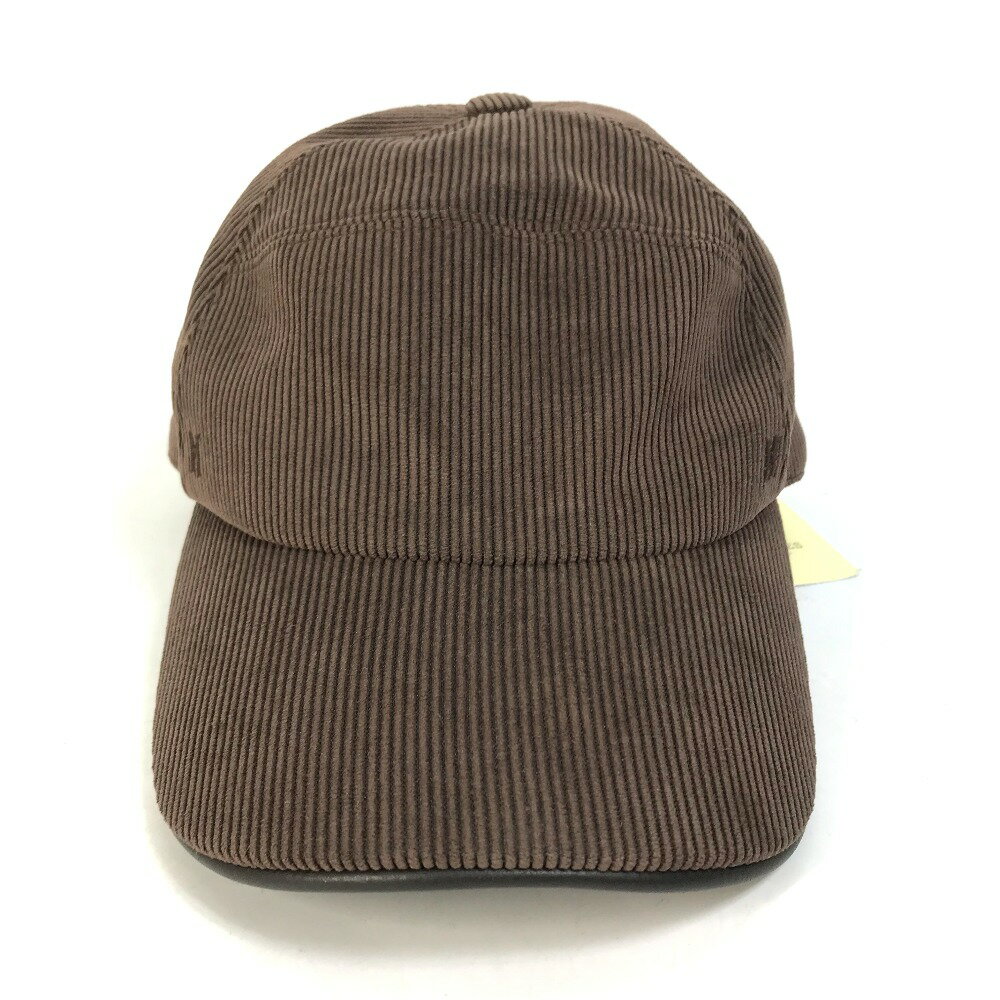 HERMES エルメス 072022N Hロゴ コーデュロイ 帽子 キャップ ポリエステル レディース ブラウン 【中古】