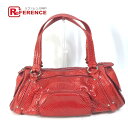 CELINE セリーヌ ヴィンテージ 旅行バッグ トラベルバッグ ショルダーバッグ 肩掛け ボストンバッグ パイソン ユニセックス レッド 【中古】