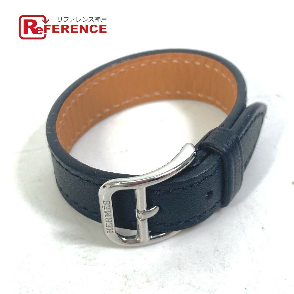 HERMES エルメス ベルトモチーフ スカーフリング レザー レディース ブラック 新品同様 【中古】のサムネイル