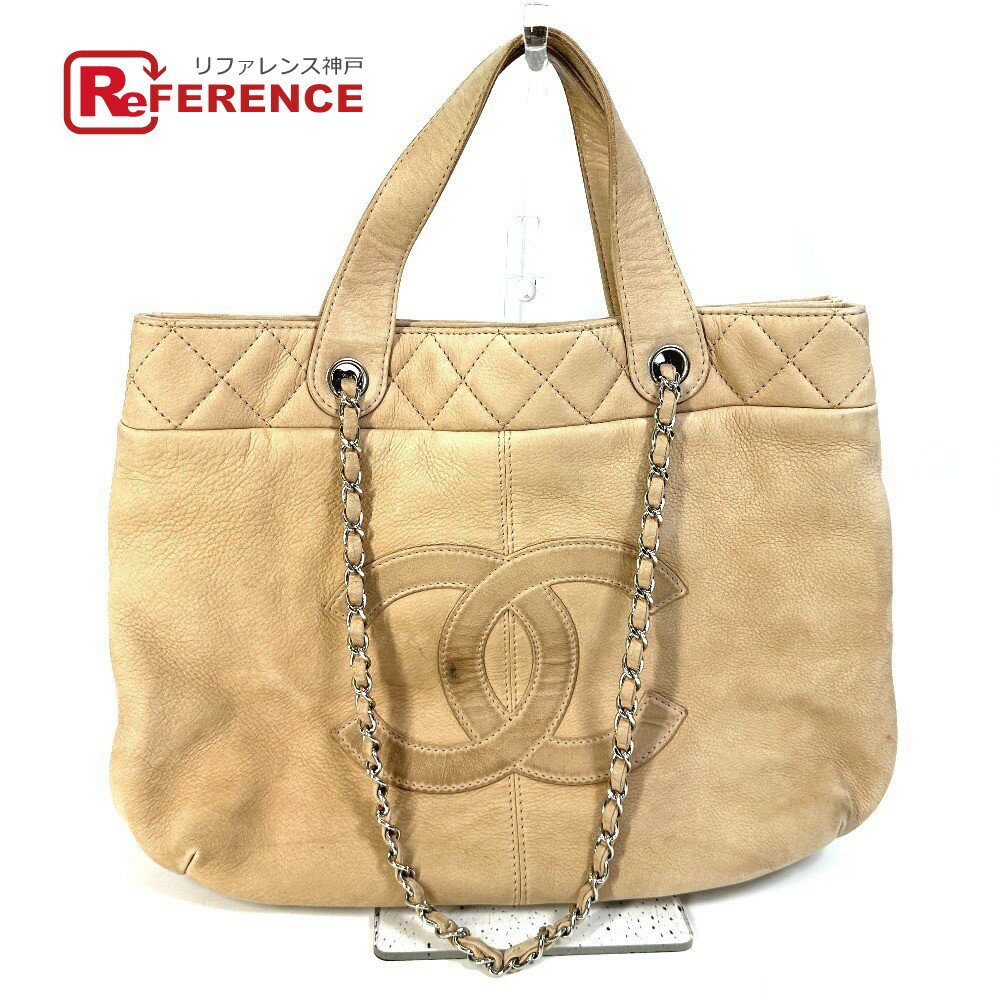 CHANEL シャネル ココマーク チェーンバッグ 2WAYバッグ トートバッグ カバン ショルダーバッグ スエード レディース ベージュ 【中古】