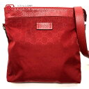 GUCCI グッチ 510342 GG カバン ショルダーバッグ ナイロン/レザー レディース レッド 【中古】