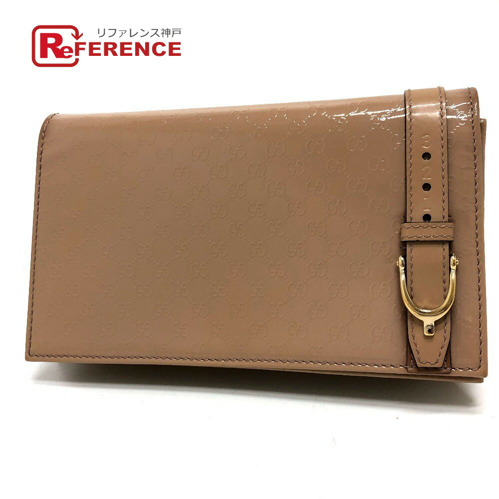 GUCCI グッチ 354086 GG マイクログッチ グッチニース カバン ショルダーバッグ エナメル レディース ベージュ 【中古】