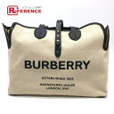 BURBERRY バーバリー 80313181 ロゴ ソフトベルト カバン ラージ トートバッグ キャンバス/レザー レディース ベージュ 【中古】