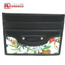 GUCCI グッチ 681709 名刺入れ パスケース バレンシアガ BALENCIAGA コラボ フローラ 花 カードケース キャンバス /レザー レディース ブラック 未使用 【中古】