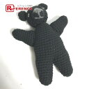 CHROME HEARTS クロムハーツ ミニ テディベア 人形 ベア クマ 熊 ぬいぐるみ モヘア メンズ ブラック 未使用 【中古】