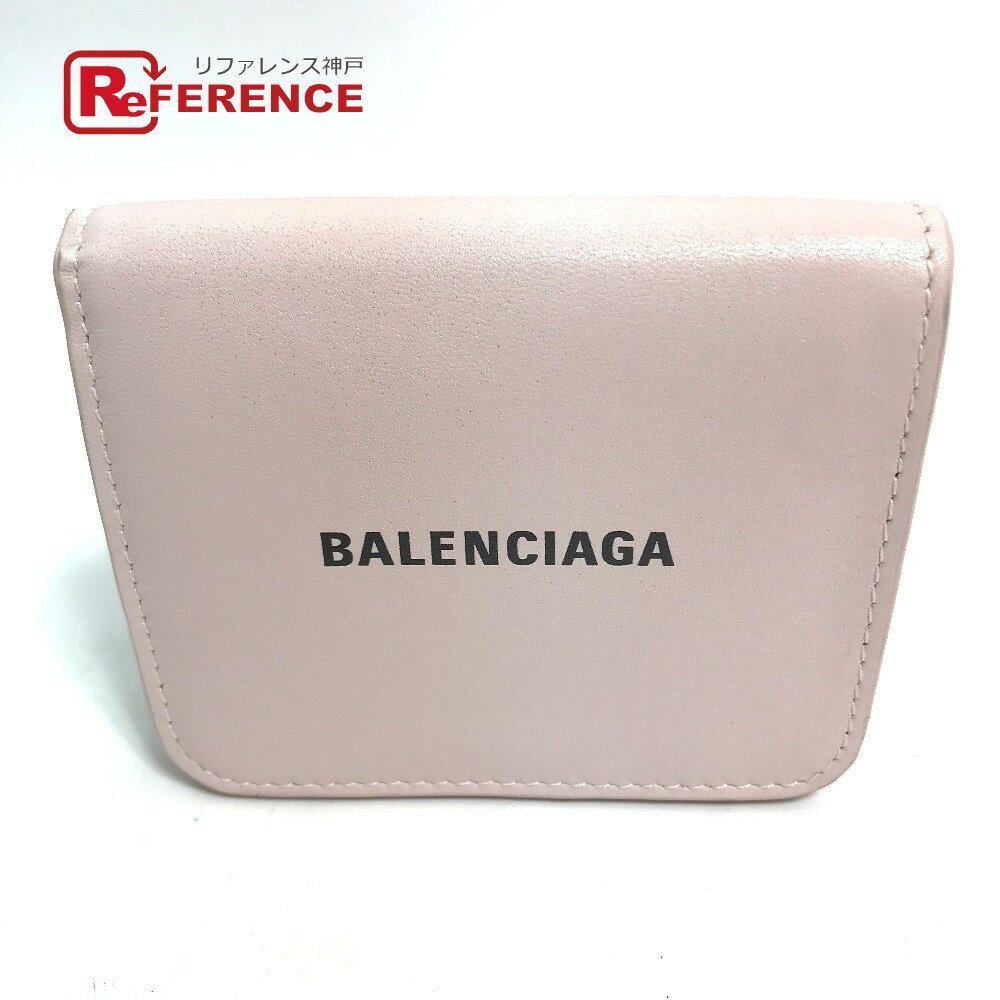 BALENCIAGA バレンシアガ 594216 キャッシュ フラップ付きコイン＆カードホルダー 2つ折り財布 レザー レディース ピンク 【中古】のサムネイル