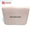 BALENCIAGA バレンシアガ 594216 キャッシュ フラップ付きコイン＆カードホルダー 2つ折り財布 レザー レディース ピンク 【中古】