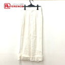 IRENE アイレネ 23S88002 ズボン ボトムス ストレートパンツ アパレル 裾リボン パンツ リネン /レーヨン レディース ホワイト 新品同様 【中古】