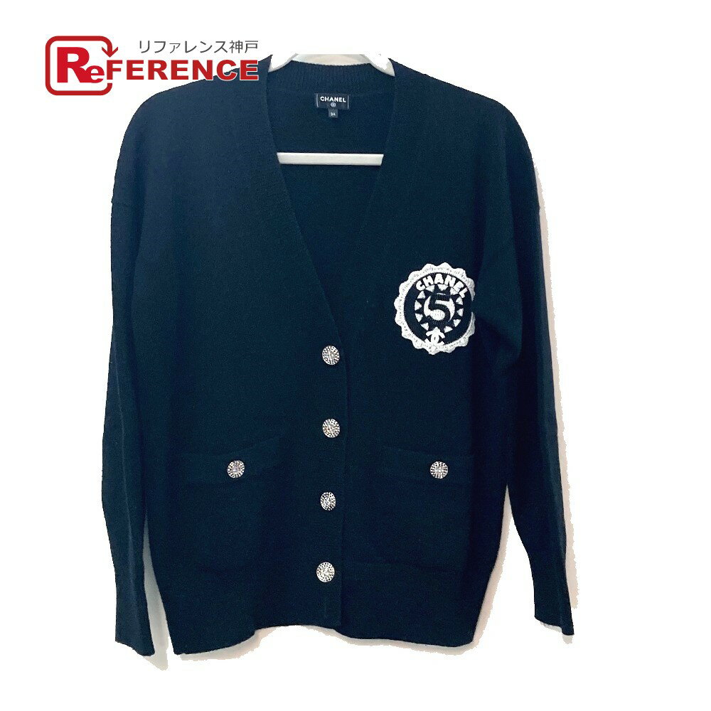 CHANEL シャネル P74230 NO 5 23 クルーズ アパレル カーディガン カシミヤ レディース ブラック 【中古】のサムネイル