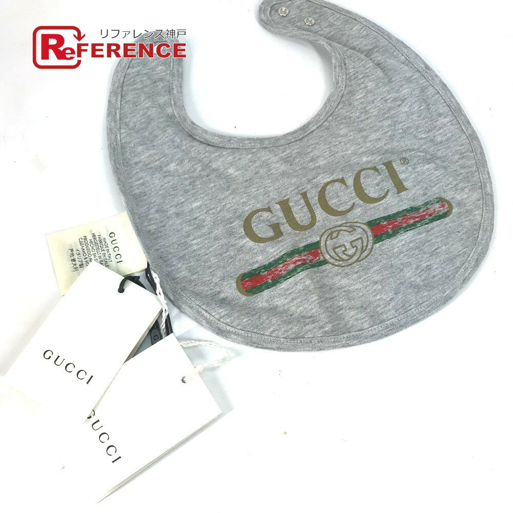 GUCCI グッチ 526565 ベビー 赤ちゃん BABY ロゴ スタイ ビブ よだれかけ 雑貨 コットン キッズ グレー 未使用 【中古】のサムネイル