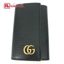 GUCCI グッチ 435305 GGマーモント 6連 鍵 キーリング付き キーケース レザー レディース ブラック 【中古】