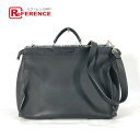 FENDI フェンディ 7VA388 セレリア ピーカブー 2WAY ハンドバッグ ショルダーバッグ 斜め掛け ビジネスバッグ レザー メンズ ブラック 【中古...