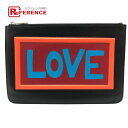 FENDI フェンディ 7N0078 LOVE セカンドバッグ クラッチバッグ レザー メンズ ブラック 【中古】