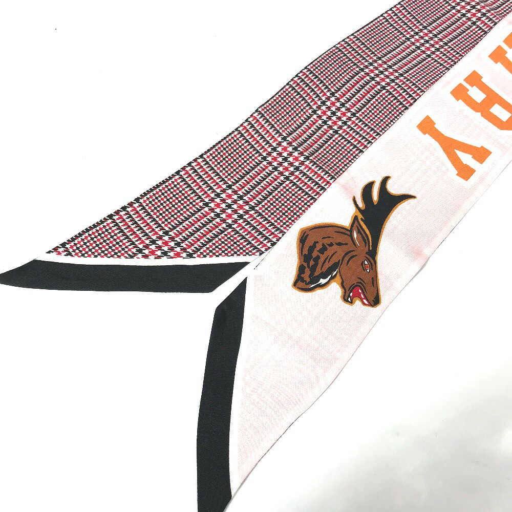BURBERRY バーバリー 8037524 ロゴ バンドースカーフ スカーフ シルク レディース ピンク 【中古】