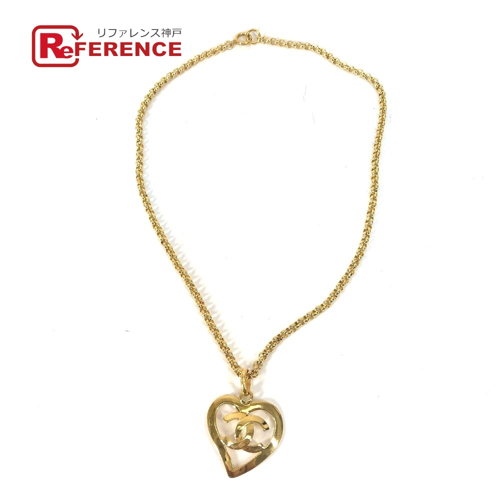 CHANEL シャネル ヴィンテージ ハート CC ココマーク チェーン アクセサリー 95P ネックレス GP レディース ゴールド 【中古】