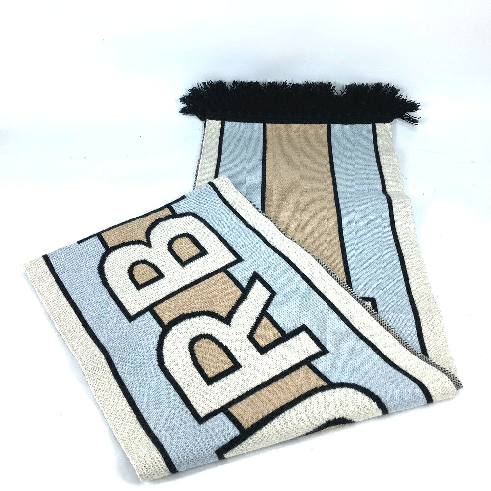 BURBERRY バーバリー 8021740 ボーダー ロゴ フリンジ マフラー カシミヤ レディース ベージュ 中古 reference-11153329 ブランドショップ リファレンス サンプル画像2