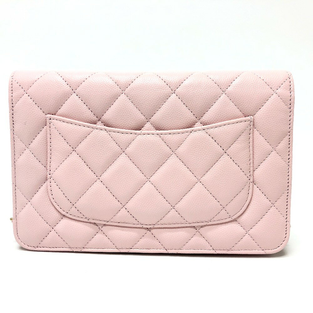 CHANEL シャネル AP0250 ココマーク CC チェーンウォレット 長財布 ポーチ ポシェット ショルダーバッグ キャビアスキン レディース ピンク 未使用 【中古】