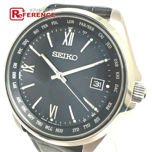 SEIKO セイコー 7B75-0AB0 セイコーセレクション ソーラー アナログ 腕時計 SS メンズ シルバー 【中古】