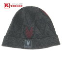 LOUIS VUITTON ルイヴィトン M70013 ロゴ ビーニー 帽子 ニット帽 ニットキャップ ニット帽 ウール/カシミヤ メンズ グレー 【中古】