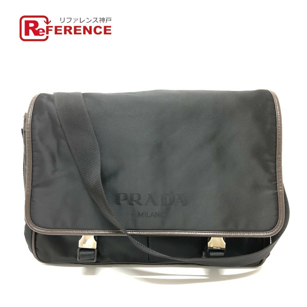 PRADA プラダ VA0793 メッセンジャーバッグ カバン 斜め掛けバック ショルダーバッグ ナイロン メンズ ブラック 【中古】